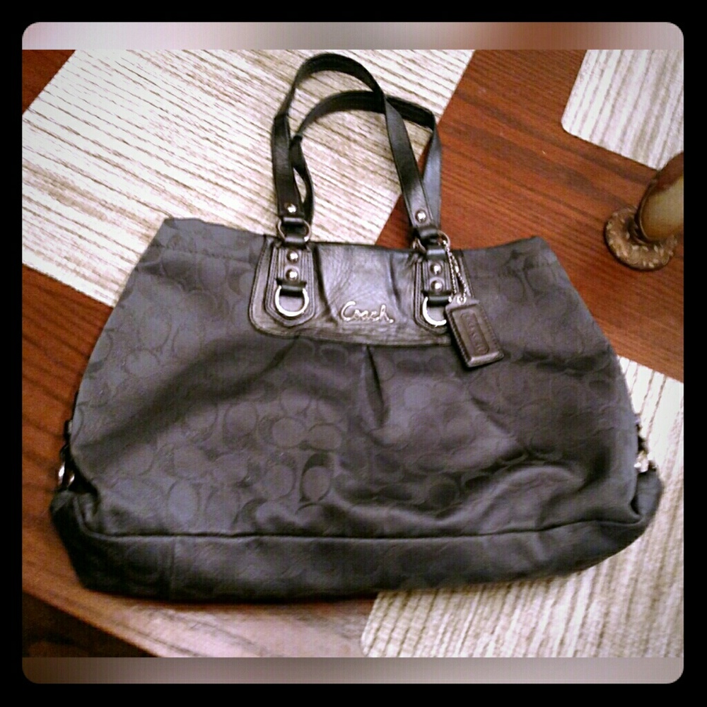 SALE!! Coach charcoal shimmering Cs shoulder bag